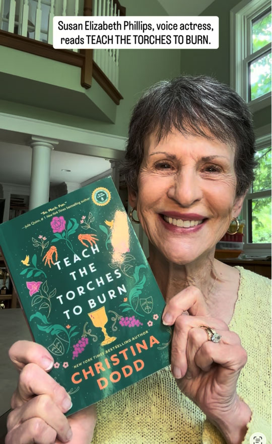 Susan Elizabeth Phillips, voice actress, reads TEACH THE TORCHES TO BURN